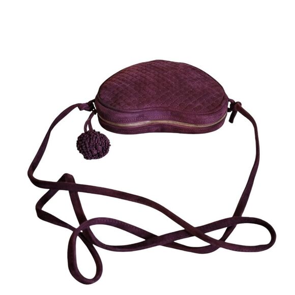 Bottega Veneta š„RAREš„ Suede Deep PurpleāHeart Mini Bag Crossbody - Picture 11 of 15